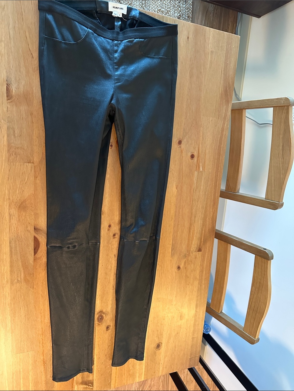 Helmut Lang Black Skinny REAL Leather Pants